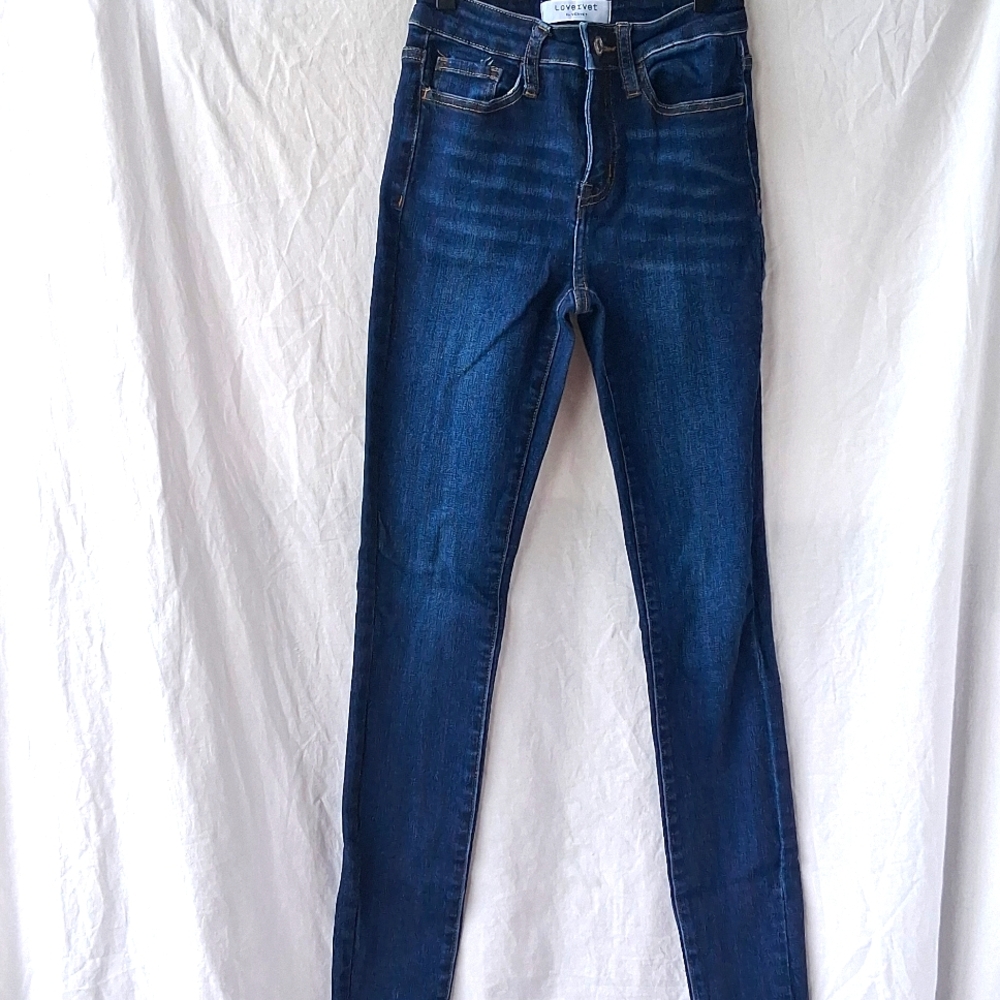 Lovervet Blue Skinny Jeans with Vintage Stitching Size 24